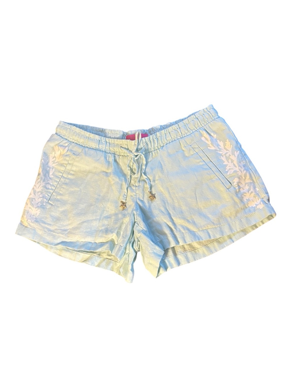 Lilly Pulitzer Light Blue High-Waist Drawstring Shorts Size S